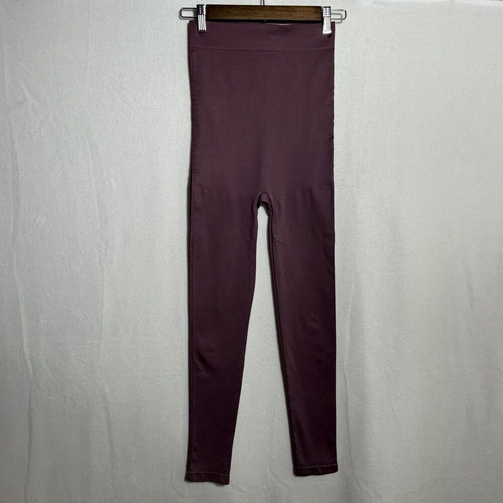 Blanqi Everyday Purple High Waist Full Belly Support Maternity Leggings Size S
